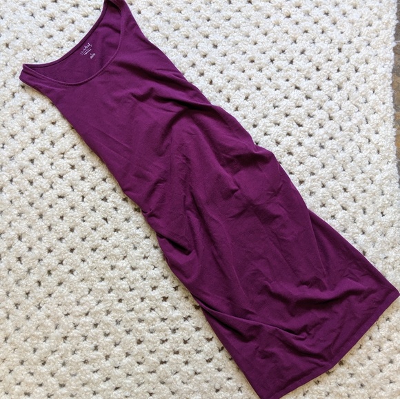 Isabel Maternity Purple Fitted Tank Dress - Picture 5 of 7